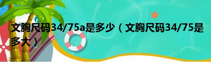 文胸尺码34/75a是多少（文胸尺码34/75是多大）