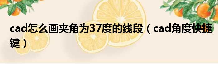 cad怎么画夹角为37度的线段（cad角度快捷键）