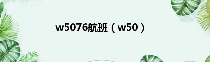 w5076航班（w50）