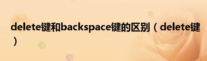 delete键和backspace键的区别