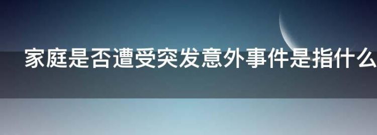 家庭是否遭受突发意外事件是指什么