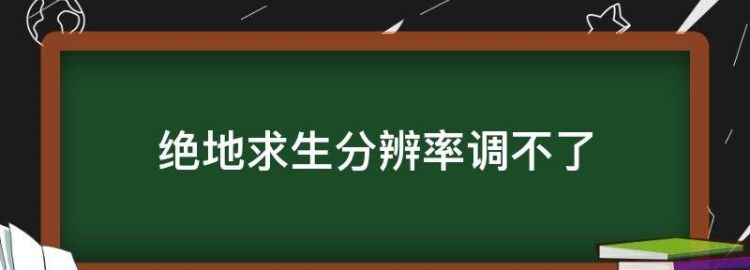 绝地生分辨率调不了