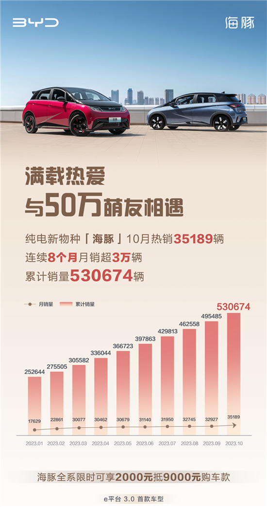 比亚迪海豚成一代神车：两年卖53万辆