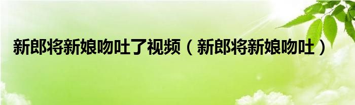 新郎将新娘吻吐了视频