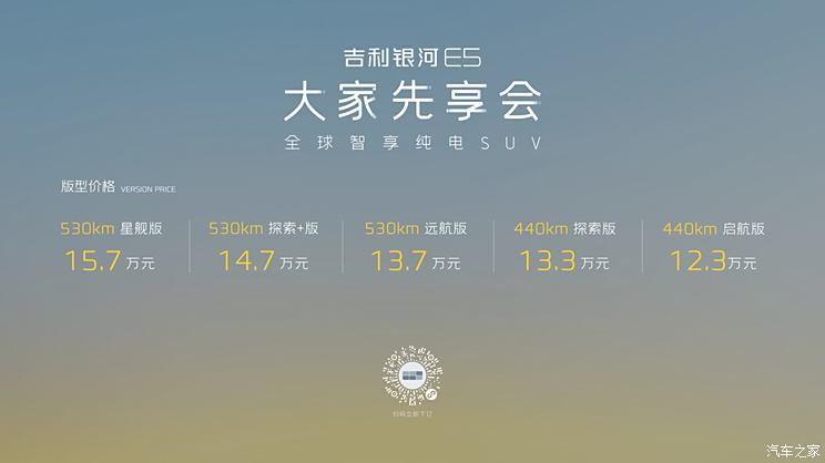 预售12.30万起 吉利银河E5开启预售