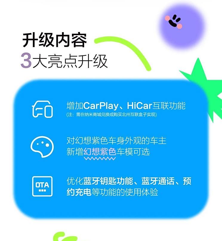 新增CarPlay等 东风纳米01开启OTA升级