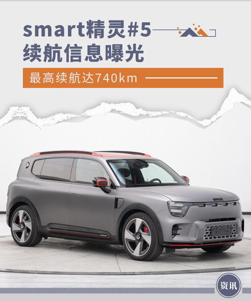 smart精灵#5续航信息曝光 最高续航达740km