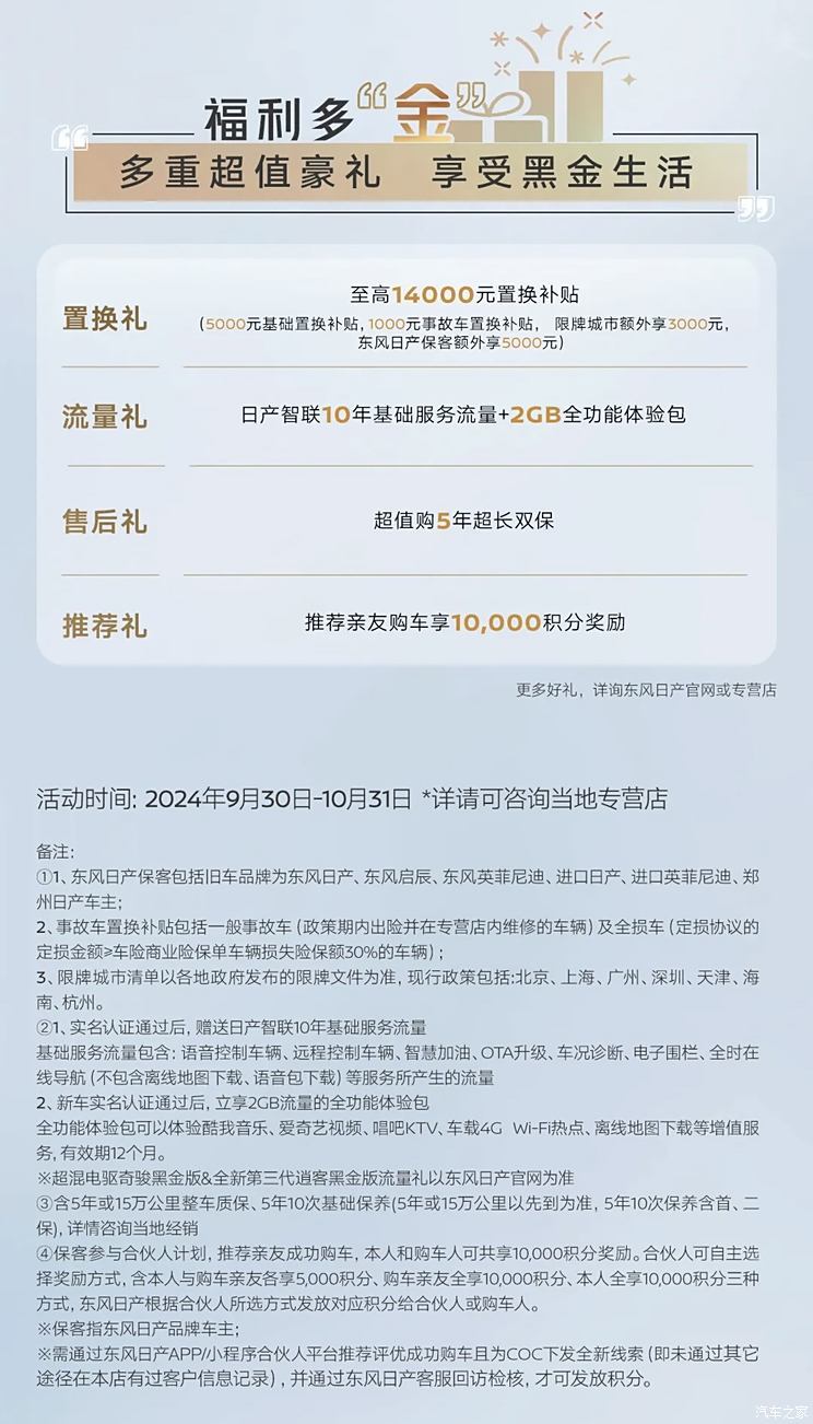 至高1.4万置换补贴 东风日产奇骏黑金版、逍客黑金版限时购车政策