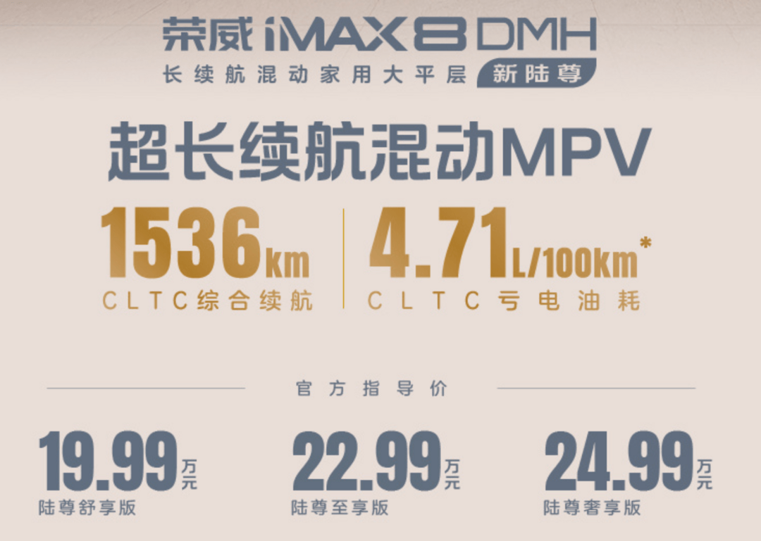 11月8日，荣威D7 DMH世界冠军版和iMAX8 DMH新陆尊上市，9.98万起售